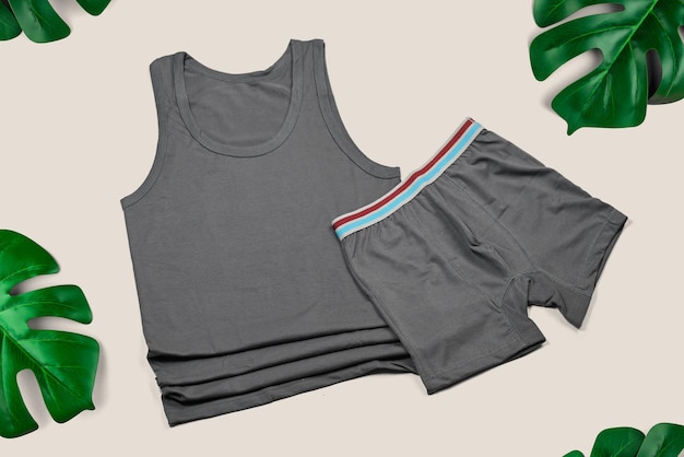 sleeveless shirt and boxer set