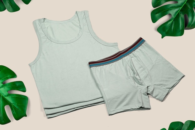 sleeveless shirt and boxer set