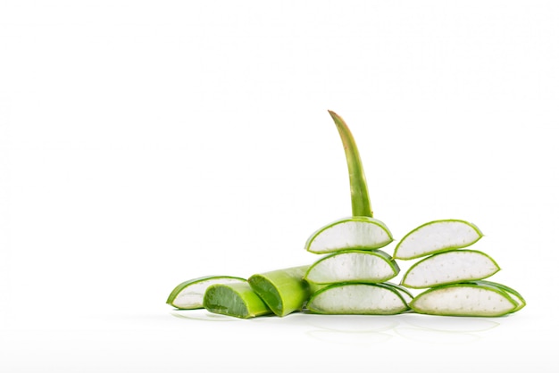 Slice Aloe Vera isolated