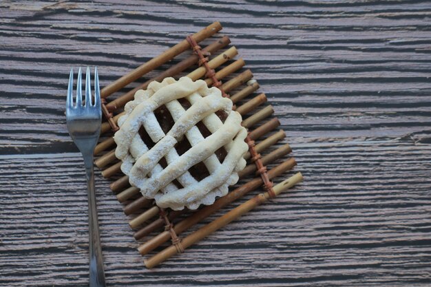 Slice of apple pie cake on a plate