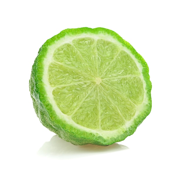 Photo slice bergamot isolated on whtie background