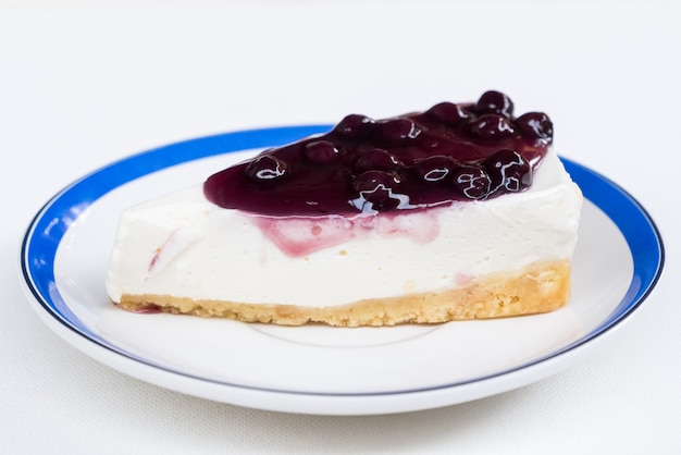 Slice of the blueberry cheese pie