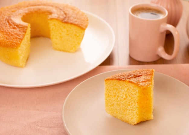 Slice of Brazilian Corn Cake Bolo de Fuba