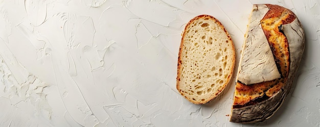 Photo a slice of bread is on a white surface