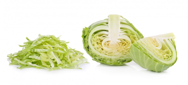 Slice cabbage isolated