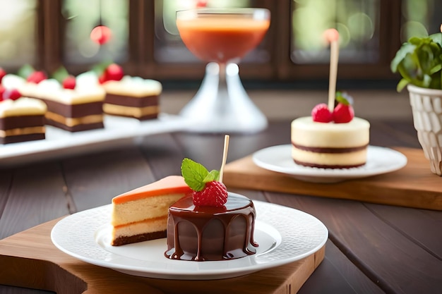 A slice of cake with a strawberries on the top.