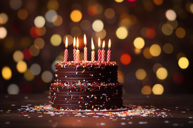 Slice of chocolate birthday cake