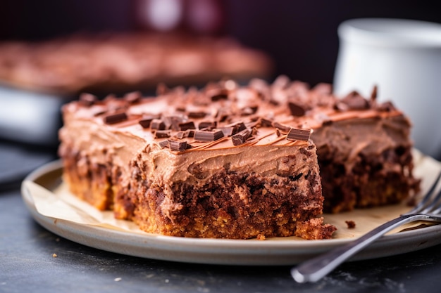 A slice of chocolate brownie with walnut and vanilla ice cream