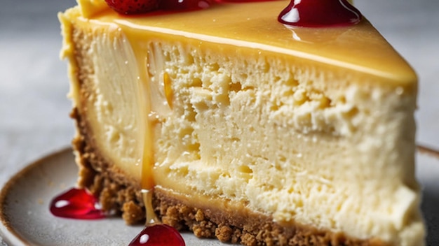 クラシックなニューヨークチーズケーキのスライス
