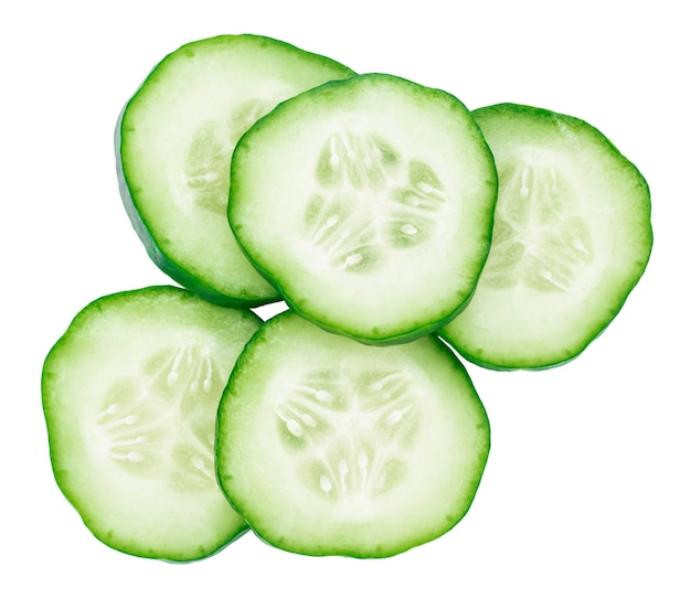 Slice of cucumber isolated