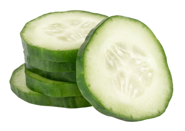 Slice of cucumber isolated