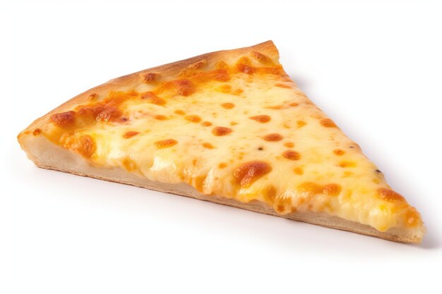 Slice of delicious cheese pizza isolated