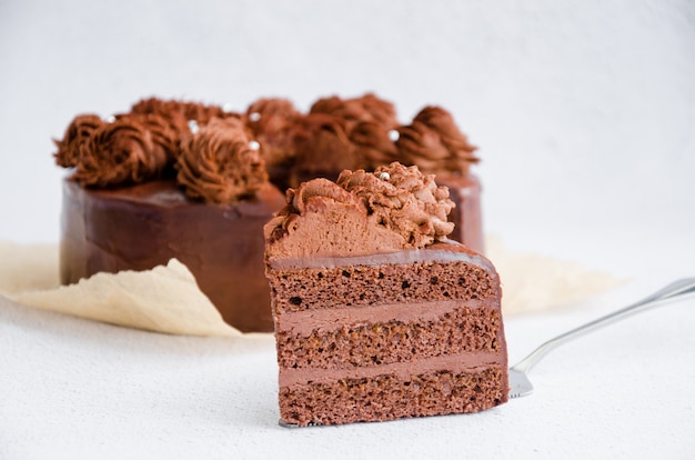 slice of delicious chocolate cake