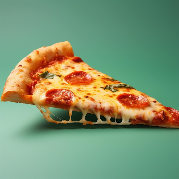 A slice of Delicious Pizza on a pastal background