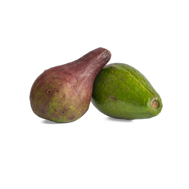 Slice of fresh green avocado isolated on a white background