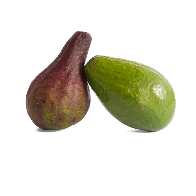 Slice of fresh green avocado isolated on a white background