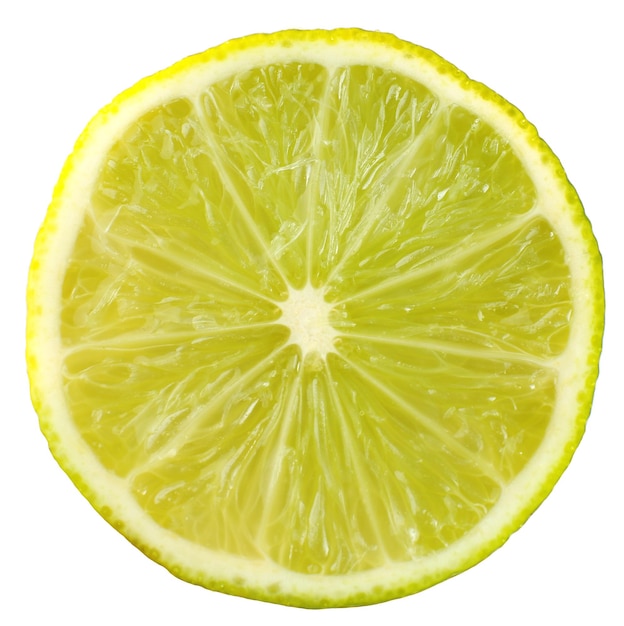 Slice of fresh lime isolated on white