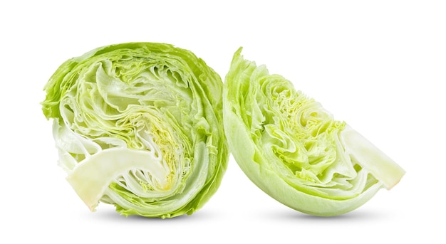 Ã¢ÂÂSlice Green Iceberg lettuce on White Background