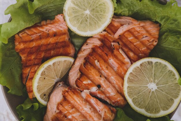 Slice of grilled salmon