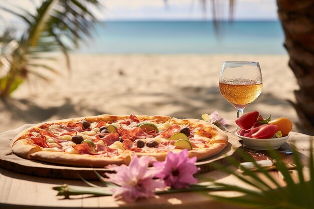 A slice of Hawaiian pizza being pulled away showcasing the stringy melted cheese