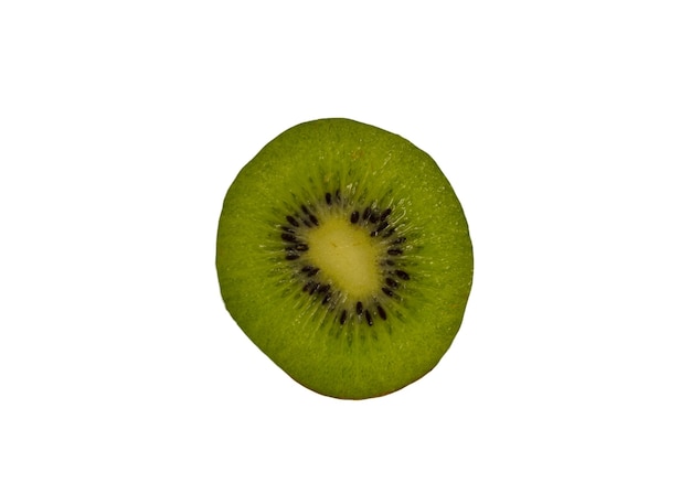 Slice of kiwi fruit isolated on white background