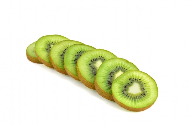 Slice of kiwi fruit isolated