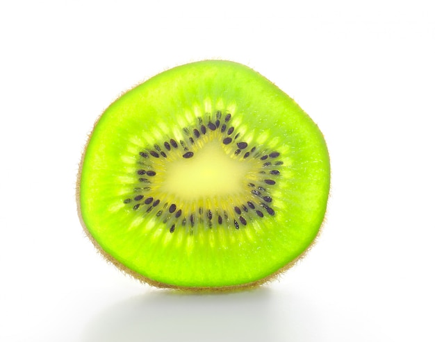 Slice of kiwi isolated on white