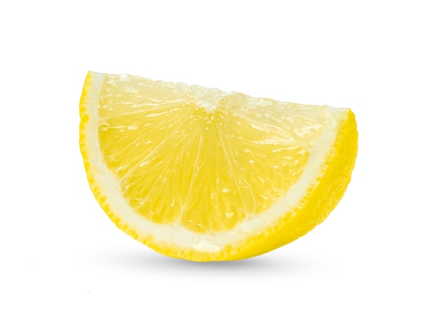 Slice of lemon citrus fruit isolated  