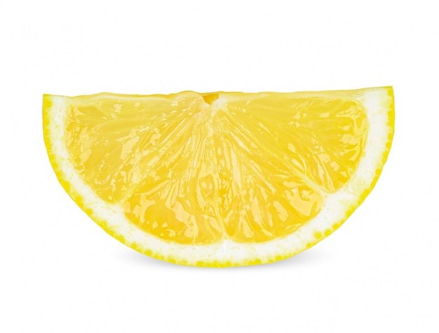 사진 슬라이스 레몬 흰색 절연