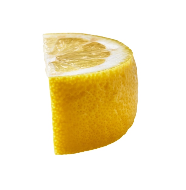 Slice of lemon isolated on a white background