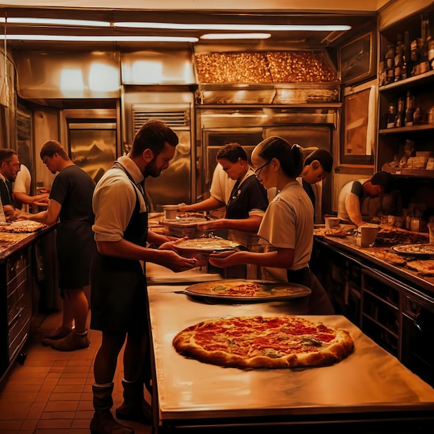 Slice of Life in a Bustling Pizzeria