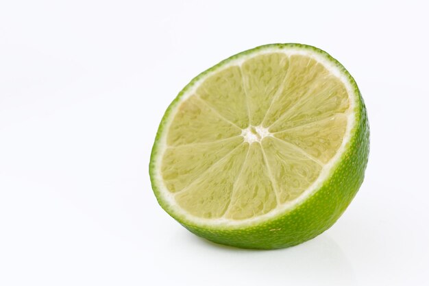 Slice of lime isolate on white background 3