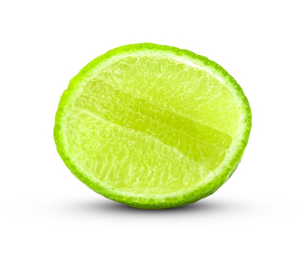 Slice lime isolated on white background full depth of field