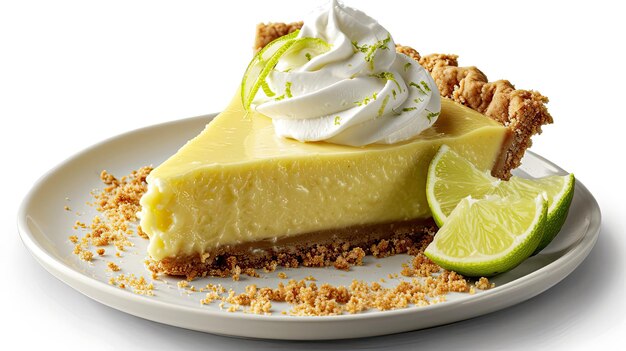 Slice of Lime Pie on a Plate Delicious Dessert Ready to Be Enjoyed