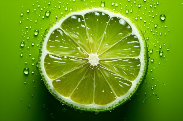 A slice of lime with the word lime on it