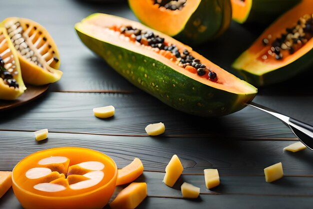 A slice of melon with seeds and seeds