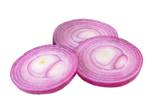 Photo slice onion on white background