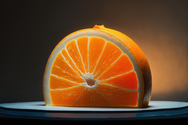 Slice of orange fruit alone