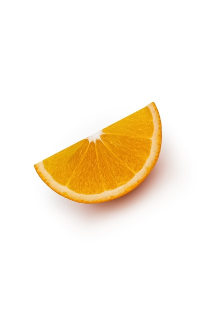 Slice of an orange isolated on white background