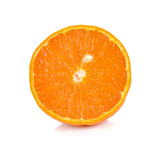 Slice of orange isolated on white background