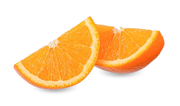 Slice orange isolated on white