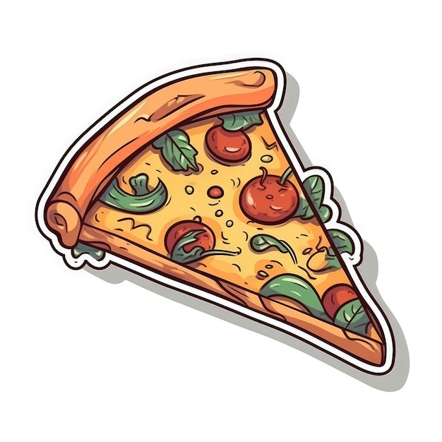 Slice of pizza sticker ai generated