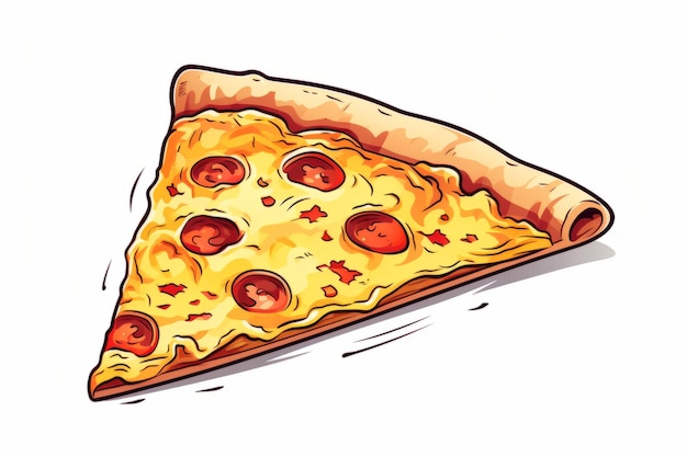 A Slice of Pizza on a White Background