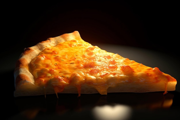 A slice of pizza with cheese on it