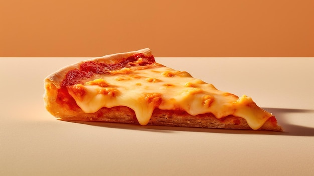 A slice of pizza with cheese on it