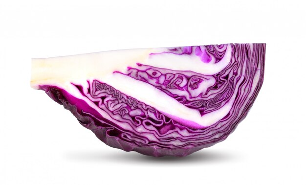 Slice purple cabbage