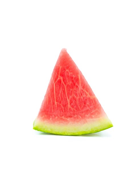 Slice of ripe watermelon isolated on white background