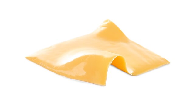 Photo slice of tasty cheese on white background