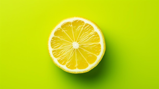 Slice van een citroen op groene achtergrond
