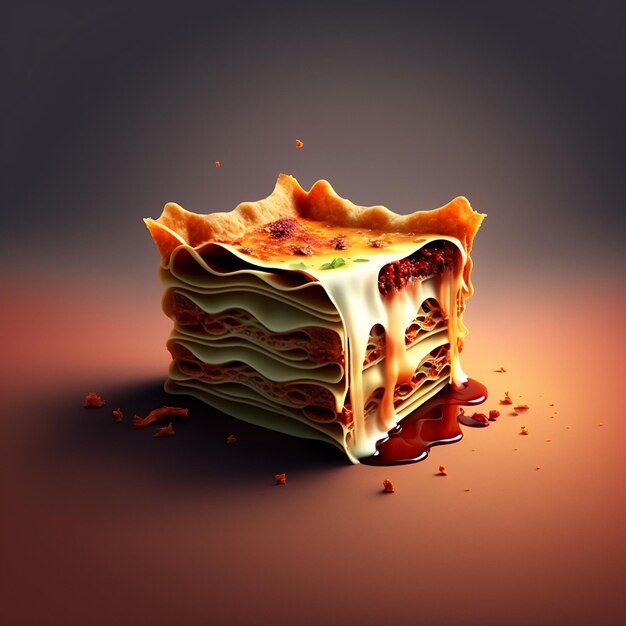 Slice of warm lasagna